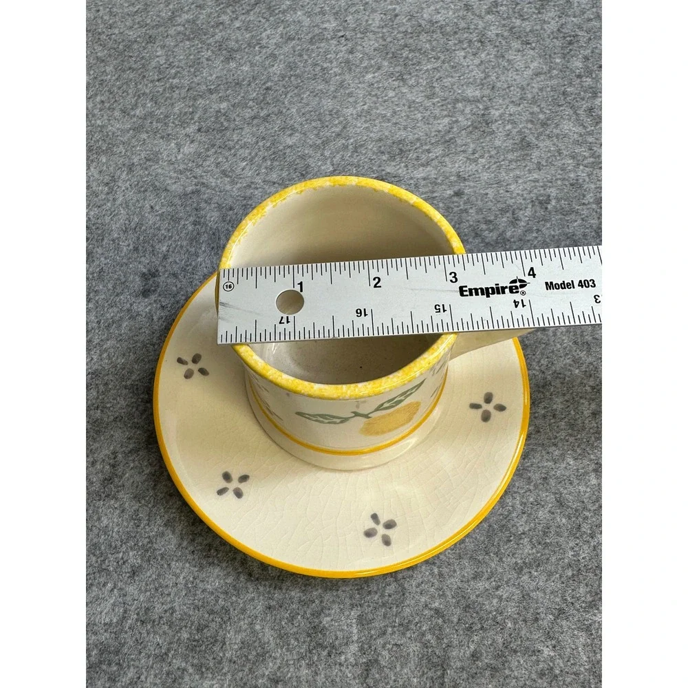 Laura Ashley Summer Fruits Lemon Cup and Saucer Set Made in England 1997